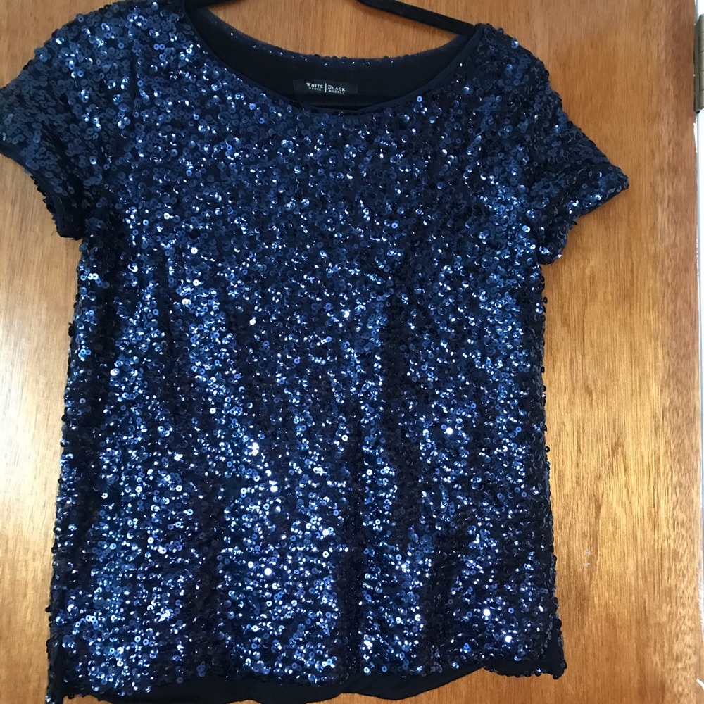 Blue sequin top